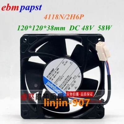 1PC New 4118N/2H6P 48V 58W high-power 4-wire violent cooling fan - Image 1 of 4