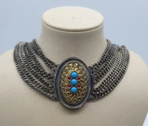 Kropfkette Antik Trachtenschmuck Collier Dirndl Biedemeier - Bild 1 von 5