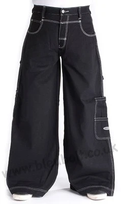 Bleubolt Goth Skater Jeans 31 inch hem Big Size Super Baggy Loose fit Style 1500 - Image 1 of 4