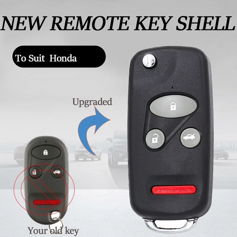 Carcasa de llave abatible 2* para Honda CR-V Insight Civic 2002 2003 2004 2005 carcasa remota Foto 1 de 4