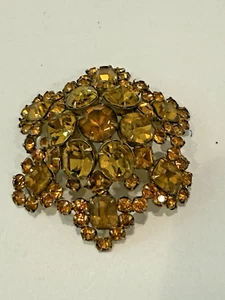VINTAGE FABULOUS 2-1/2" 6 POINT DOMED TOPAZ RHINESTONE BROOCH U/S WEISS, KRAMER - Picture 1 of 4