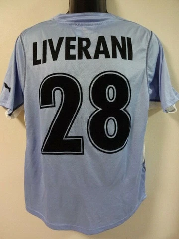 Lazio #28 Liverani 100% Original Jersey Shirt 2001-2002 Home USED Cover