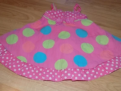 Vestido de Verano Infantil Talla 12 Meses Especialidad Bebé Rosa Multicolor Lunares Foto 1 de 4