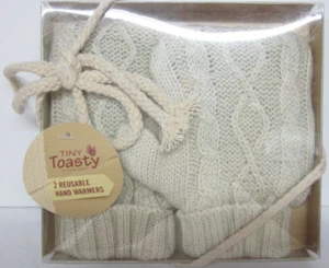 Upper Canada Soap Tiny Toasty 2 Reusable Hand Warmers Mittens Beige Tan - Picture 1 of 6