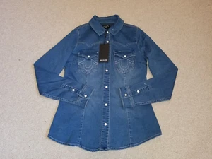 Neu mit Etikett Damen Top - True Religion - blau "Western Denim Shirt" Druckknopfleiste Cowgirl LS-M - Bild 1 von 6