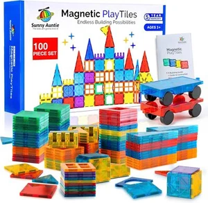 SYSKENI Magnetic Tiles Toys for 3 4 5 6 7 8 Year Old Boy Girls Kids Beginner... - Picture 1 of 9