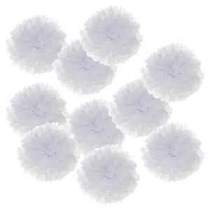 4" Stoff Pom Poms Blumen 10 Pack Papier Blume Kugel für Hochzeit Brautschau #9 - Bild 1 von 6