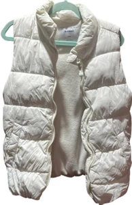 Old Navy Youth Sleeveless White Puffer Vest Jacket Size M (8) - Picture 1 of 3