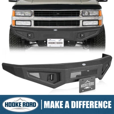 Para-choque dianteiro Hooke Road com luz para 88-98 GMC Sierra e Chevy C/K 1500 2500 3500 - Imagem 1 de 4