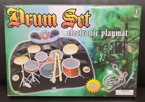 Drum Set Electronic Playmat NEW 8 Drum Sounds Headset Microphone Included Ages 5 - Picture 1 of 7