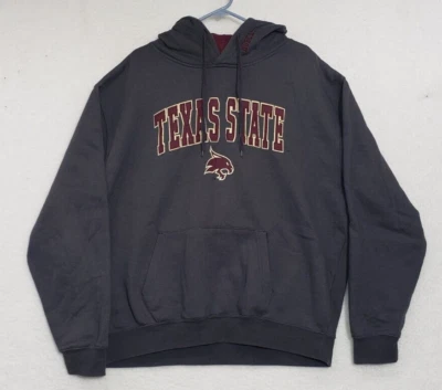 Texas State Bobcats Hoodie Sweatshirt Size XXL Stadium Athletics Gray and Maroon - Image 1 of 4