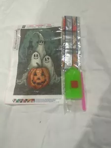 5D DIY Diamond Art Painting, Kit Craft Halloween Ghosts & Pumpkin 30cmx40cm) - Picture 1 of 1