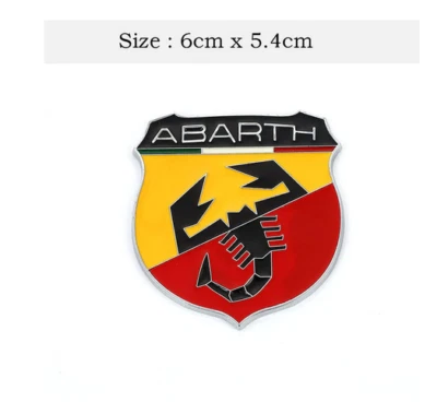 Adesivo adesivo logotipo emblema metal 3D emblema traseiro carro Abarth 6cm x 5,4cm - Imagem 1 de 4