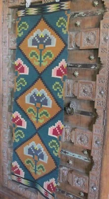 Alfombra de corredor sueca tejida a mano tapiz tejido Suecia lana Kilim escandinava Foto 1 de 4