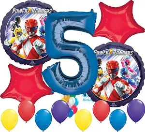 Power Rangers Forniture per Feste Palloncini Decorazione Bouquet per 5° Compleanno - Foto 1 di 1