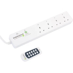 Extension Lead Energenie 4 Way Remote Controlled 13A Plug Energy Saving White U - Picture 1 of 2