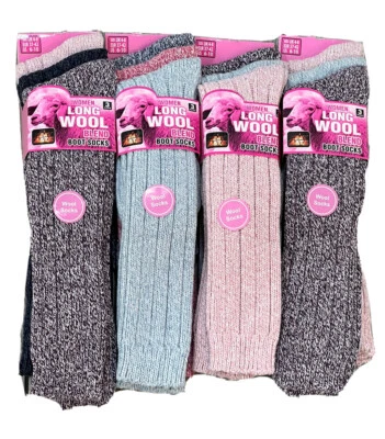 SEÑORA 3 PARES BOTAS DE ESQUÍ LARGAS Y GRUESAS MEZCLA INVIERNO CÁLIDO CAMINAR SENDERISMO CALCETINES  Foto 1 de 4