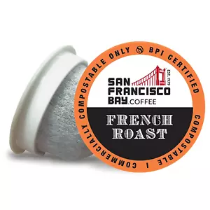 Cialde Caffè Compostabili San Francisco Bay - Tostatura Francese (36 Ct) Compatibili Tazza K - Foto 1 di 12