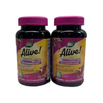 2x Multivitaminas gomosas Alive Women 50+ 60 gomitas cada una. Exp: 01/2026 Foto 1 de 4