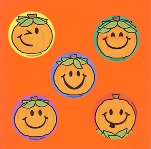 15 caras de calabaza Jack-O-Lantern - pegatinas grandes - favores de fiesta - Halloween - Imagen 1 de 1