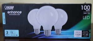 Feit Electric G25 100W LED Light Bulbs (3-Pack) - Picture 1 of 3