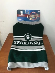 NEW Pets First NCAA Michigan State Spartans Pet Dog Sweater Jersey Size Medium - Picture 1 of 4