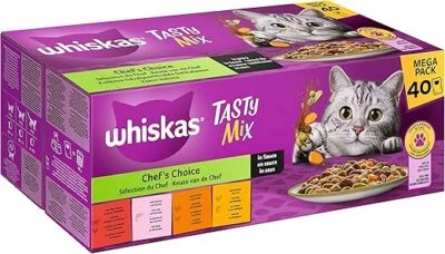 Whiskas 1+ Katzenfutter Tasty Mix Chef´s Choice in Sauce, 40x85g (1 Packung) - Bild 1 von 3