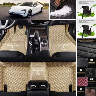 For Porsche Taycan 2019-2025 Car Floor Mats Interior Accessories PU Leather Mats - Image 1 of 4