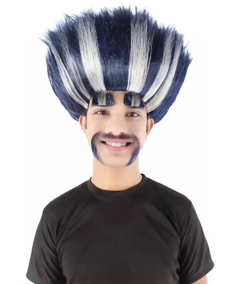 Troll King Wig with Eyebrows & Mustache for Men - Halloween Cosplay Hairpiece - Image 1 of 4