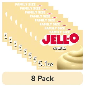 (8 pack) Jell-O Vanilla Instant Pudding Mix & Pie Filling, 5.1 oz. Box,dessert - Picture 1 of 10