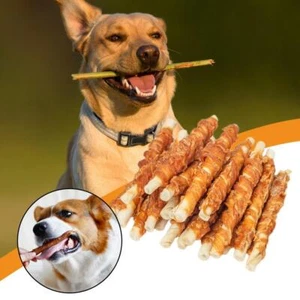 110g Chicken Wrapped Jerky Beef Twists Chews Snacks I1G8 Pet Rawhide Hot！！！ A5W1 - Picture 1 of 11