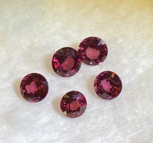 6.16 CTS, 5 PCS, ROUND 5.7 TO 6.6 MM, CHERRY PINK GARNET, VVS/VS, UNTREATED - Bild 1 von 5
