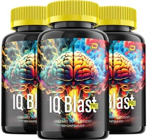 (3 Pack) IQ Blast Pro Brain Supplement Capsules - IQBlast Pro All-Natural - Picture 1 of 6