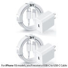 OEM Original Genuine Apple iPhone 15 14 13 Charger Cable 3f6ft 20W Power Adapter