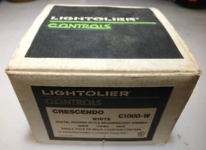 Lightolier Controls C1000-W Crescendo White Digital Rocker Dimmer - Picture 1 of 9