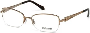 Roberto Cavalli Sceptrum RC961 034 Light Brown Semi Rim Eyeglasses 53-18-140 - Picture 1 of 3