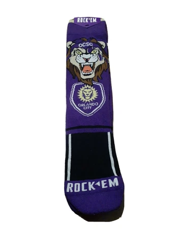 Orlando City Soccer Socks - Rockem - Lion Mascot Knitted - Unisex Cover