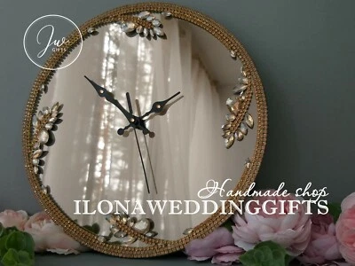 Espejo Decorativo Reloj de Pared Diseño Único Hogar Casa Decoración Swarovski Personalizado Sol Foto 1 de 3