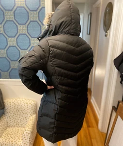 Eddie Bauer 650 Down Black Sun Valley Hooded Jacket Faux Fur Parka Women’s Sz 2X - Picture 1 of 8