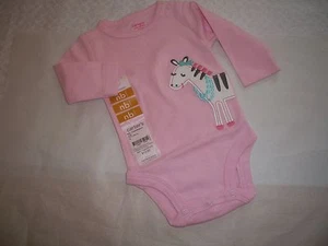 CARTER'S GIRL'S BODYSUIT PINK WITH CUTE ZEBRA NEW WITH TAG - Picture 1 of 3