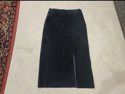 Falda Larga Madison Studio Negra Cuero Genuino Talla 8 Foto 1 de 4