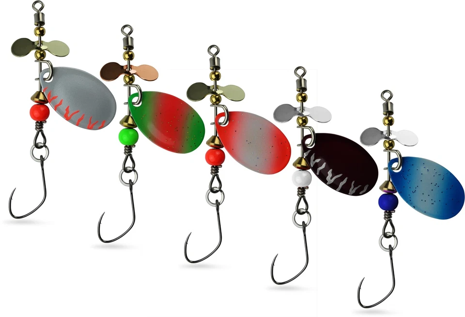 5er Set Spinner Kunstköder mit Propeller zum Angeln auf Forelle und Barsch - Bild 1 von 1