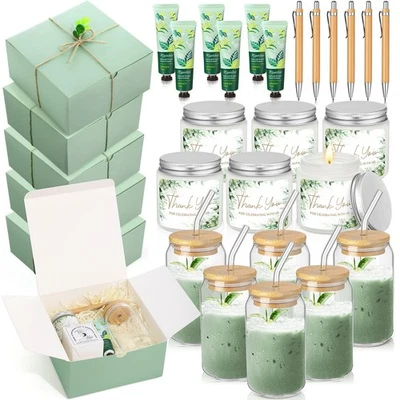 6 Conjuntos de Prêmios de Jogo de Chá de Bebê para Vencedores, Copo de Vidro Velas Perfumadas Mão Cr... - Imagem 1 de 4