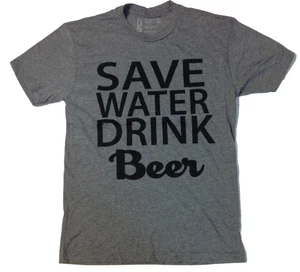 Dilascia Men's Save Water Drink Beer Shirt Heather Gray M - Picture 1 of 1