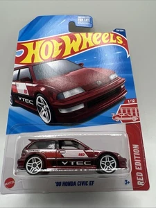 Hot Wheels 2025 Target Exclusive Red Edition 90 Honda Civic EF Race Die Case Car - Picture 1 of 10