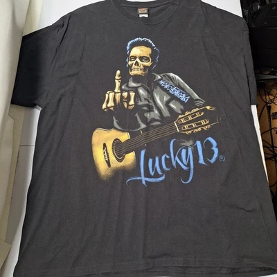 Original Lucky 13 Men's Johnny Cash Black Short Sleeve Shirt Size XL - Image 1 of 4