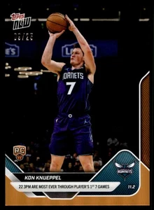 2025 Topps Now NBA Orange Foil Parallel #41 Kon Knueppel RC Hornets 9/25 - Foto 1 di 2