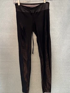 Koral Activewear Womens Black Shine Lace Workout Athletic Leggings S - Picture 1 of 5