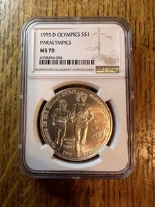 1995-D $1 Olympics Paralympic Commemorative Silver Dollar NGC MS 70 Low Mintage - Picture 1 of 2