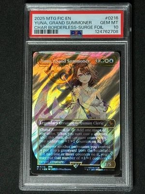 MTG Final Fantasy Borderless Surge Foil Yuna Grand Summoner PSA 10 GEM MINT SSP - Image 1 of 2